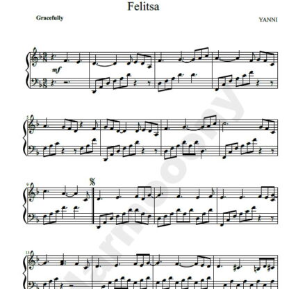 نت پیانو felitsa از یانی yanni