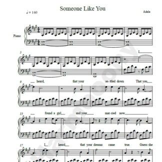 نت پیانو Someone Like You