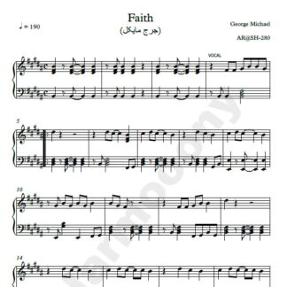 نت پیانو Faith اثر جرج مایکل Goerge Michael