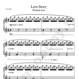 نت پیانو love story فرانسیس له