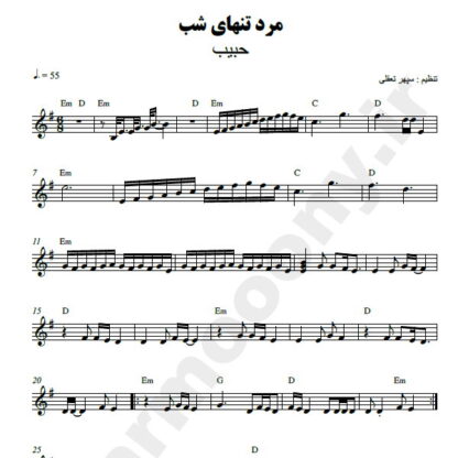 نت کیبورد مرد تنهای شب حبیب