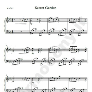 نت پیانو سکرت گاردن secret garden