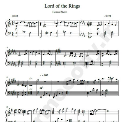 نت پیانو ارباب حلقه ها the lord of the rings