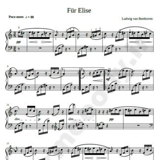 نت پیانو fur elise بتهوون