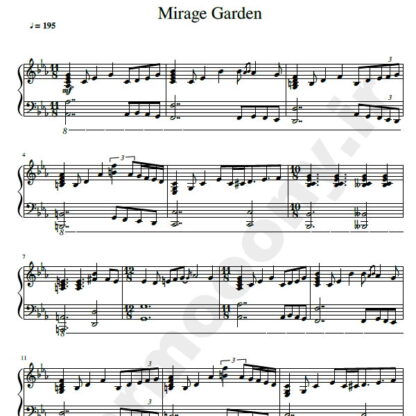 نت پیانو mirage garden