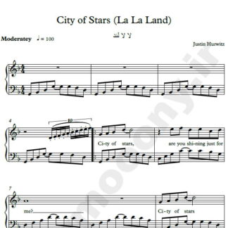 نت پیانو لا لا لند جاستین هورویتز city of stars la la land