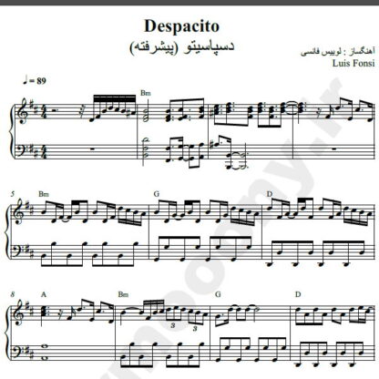 نت پیانو دسپاسیتو,نت پیانو Despacito