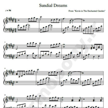نت پیانو sundial dreams کوین کرن Kevin Kern