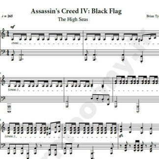 نت پیانو کیش یک قاتل برایان تایلر Assassin's Creed IV: Black Flag Brian Tyler