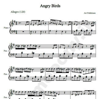 نت پیانو بازی پرندگان خشمگین انگری بردز angry birds