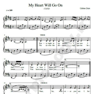 نت پیانو تایتانیک سلین دیون my heart will go on Celine Dion