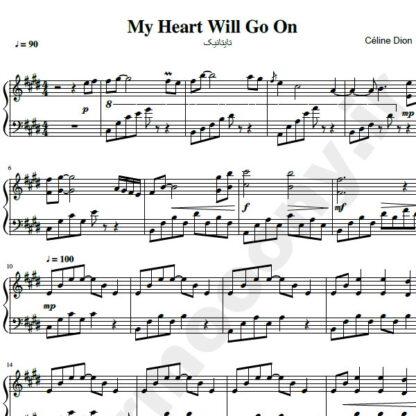 نت پیانو تایتانیک سلین دیون my heart will go on Celine Dion