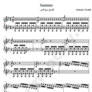 نت پیانو چهار فصل آنتونیو ویوالدی,نت پیانو Four Seasons Summer vivaldi