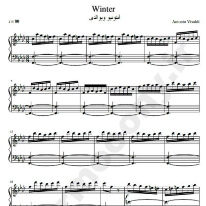 نت پیانو چهار فصل آنتونیو ویوالدی,نت پیانو Four Seasons winter vivaldi