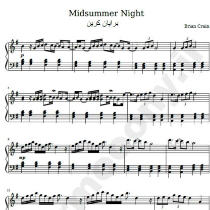 نت پیانو Midsummer Night برایان کرین brian crain
