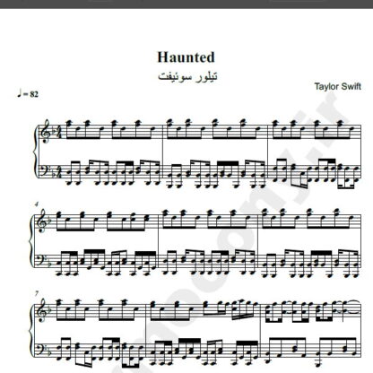 نت پیانو haunted تیلور سوئیفت taylor swift