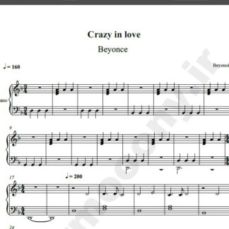 نت پیانو crazy in love beyonce