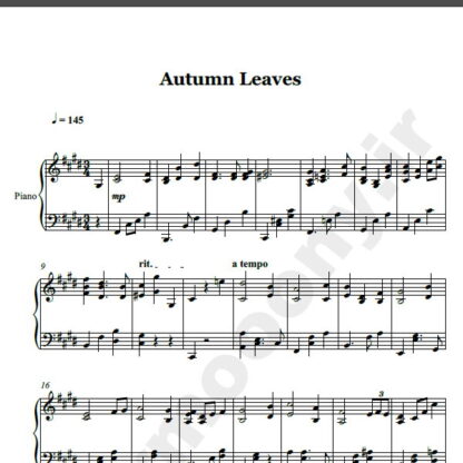نت پیانو Autums leaves