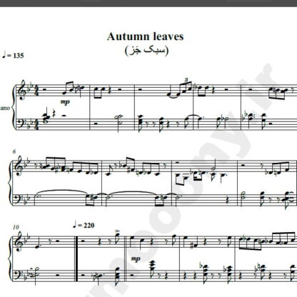 نت پیانو Autums leaves jazz