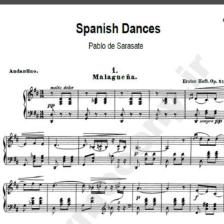 نت پیانو spanish dances Pablo de Sarasate