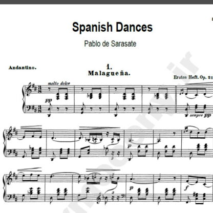 نت پیانو spanish dances Pablo de Sarasate