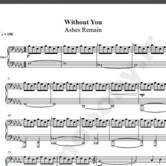 نت پیانو without you ashes remain