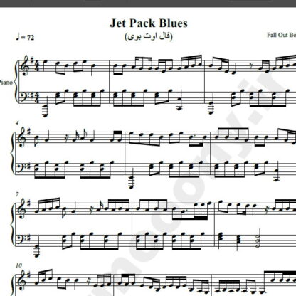 نت پیانو jet pack blues fall out boy فال اوت بوی