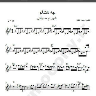 نت کیبورد آهنگ دلتنگ از شهرام صولتی,نت آهنگ چه دلتنگم شهرام صولتی برای کیبورد