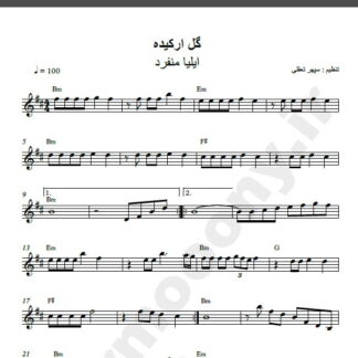 نت کیبورد آهنگ گل ارکیده ایلیا منفرد,نت آهنگ گل ارکیده ایلیا منفرد برای کیبورد