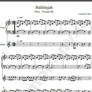 نت پیانو و ترومپت Hallelujah
