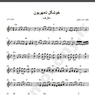 نت کیبورد آهنگ خوشگل نامهربون از عارف,نت آهنگ خوشگل نامهربون عارف برای کیبورد