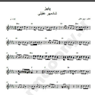 نت کیبورد آهنگ پاییز از شادمهر عقیلی,نت آهنگ پاییز شادمهر عقیلی برای کیبورد