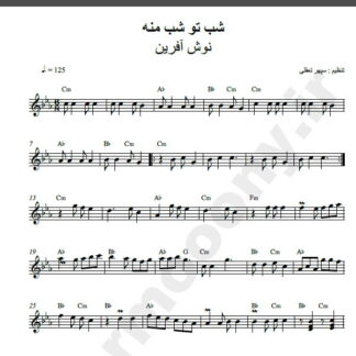 نت کیبورد شب تو شب منه نوش آفرین