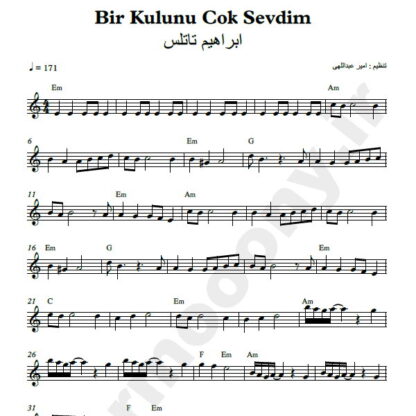 نت کیبورد Bir Kulunu Cok Sevdim ابراهیم تاتلس
