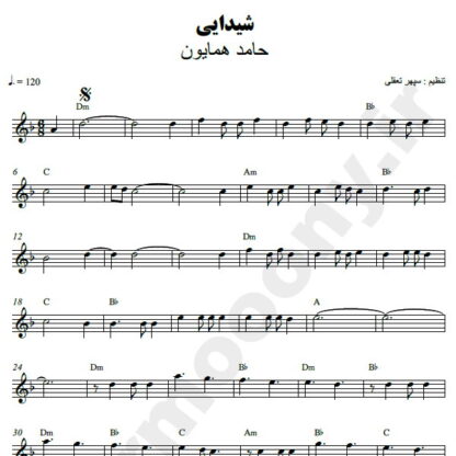 نت کیبورد شیدایی حامد همایون