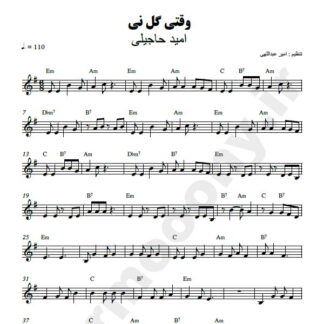 نت کیبورد وقتی گل نی امید حاجیلی
