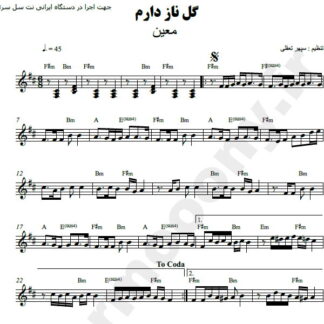 نت کیبورد گل ناز دارم معین