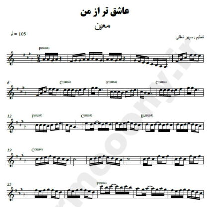 نت کیبورد عاشقتر از من چه کسی معین
