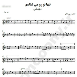نت کیبورد تنها تو رو میشناسم مهستی