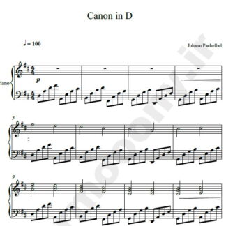 نت پیانو Johann Pachelbel Canon In D Major