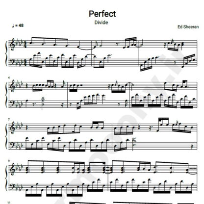 نت پیانو Perfect ed Sheeran