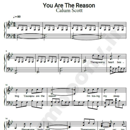 نت پیانو You Are The reason