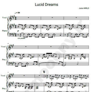 نت پیانو Lucid Dreams Juice WRLD