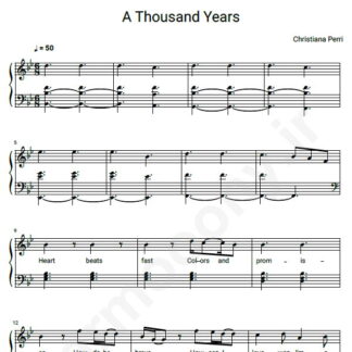 نت پیانو A Thousand Years کریستینا پری