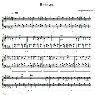 نت پیانو Imagine Dragons Believer