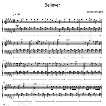 نت پیانو Imagine Dragons Believer