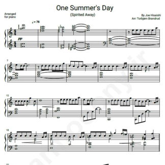 نت پیانو Joe Hisaishi One Summers Day