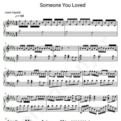 نت پیانو Lewis Capaldi Someone You Loved