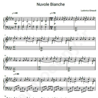 نت پیانو Ludovico Einaudi Nuvole Bianche