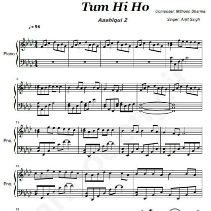 نت پیانو Tum Hi Ho